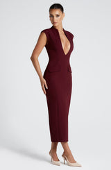 NELLIE MIDI DRESS - CHERRY LACQUER