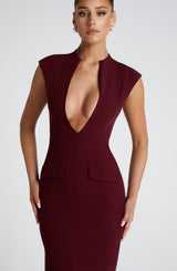 NELLIE MIDI DRESS - CHERRY LACQUER