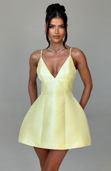 NICOLE MINI DRESS - LEMON