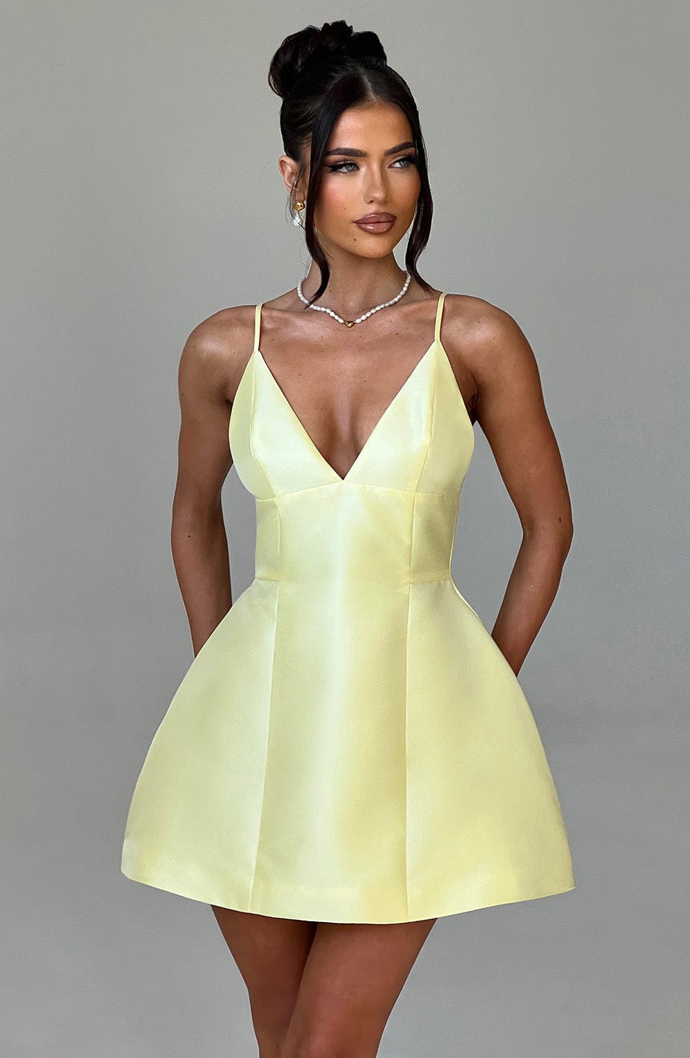 NICOLE MINI DRESS - LEMON
