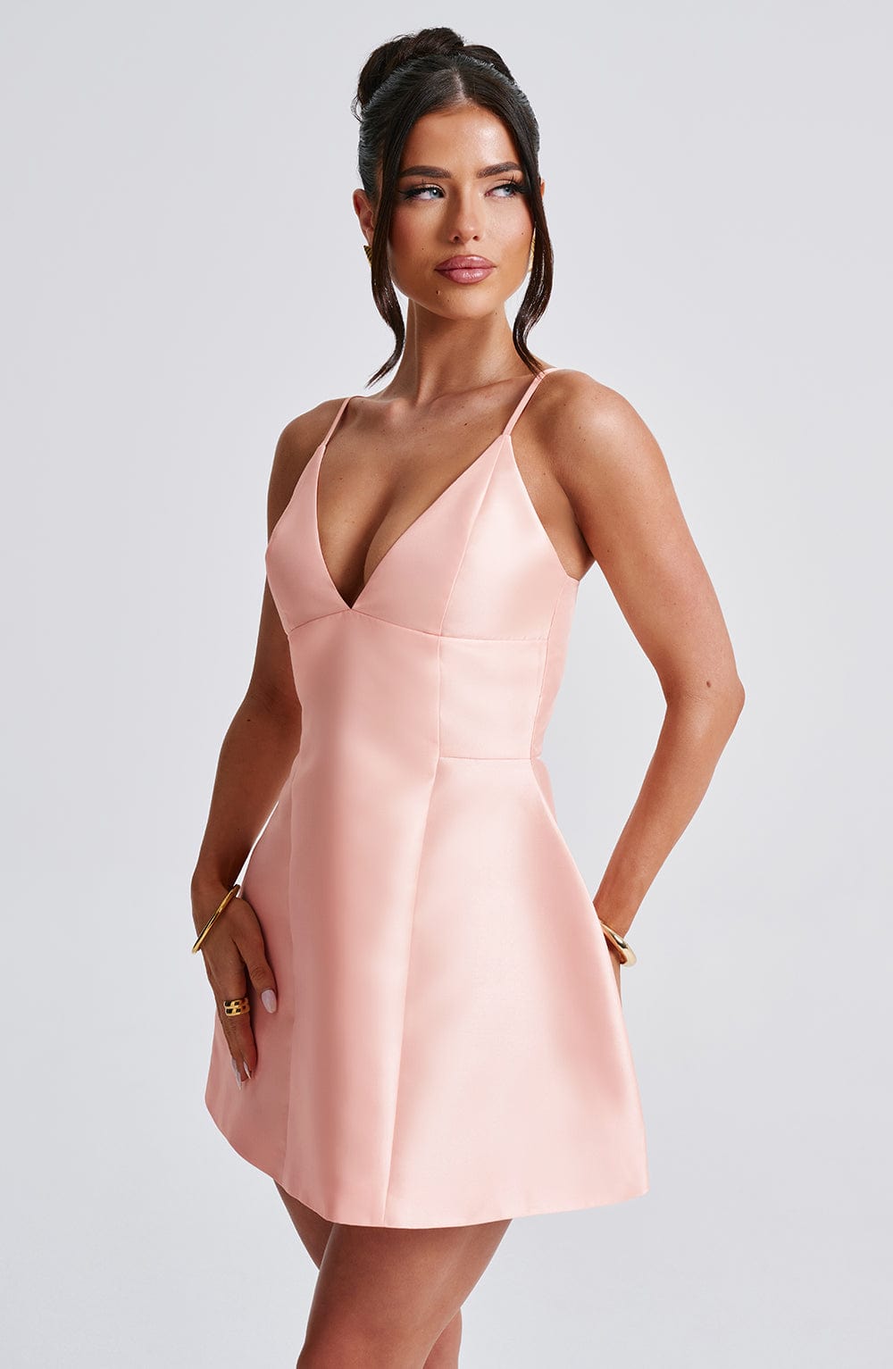 NICOLE MINI DRESS - PEACH