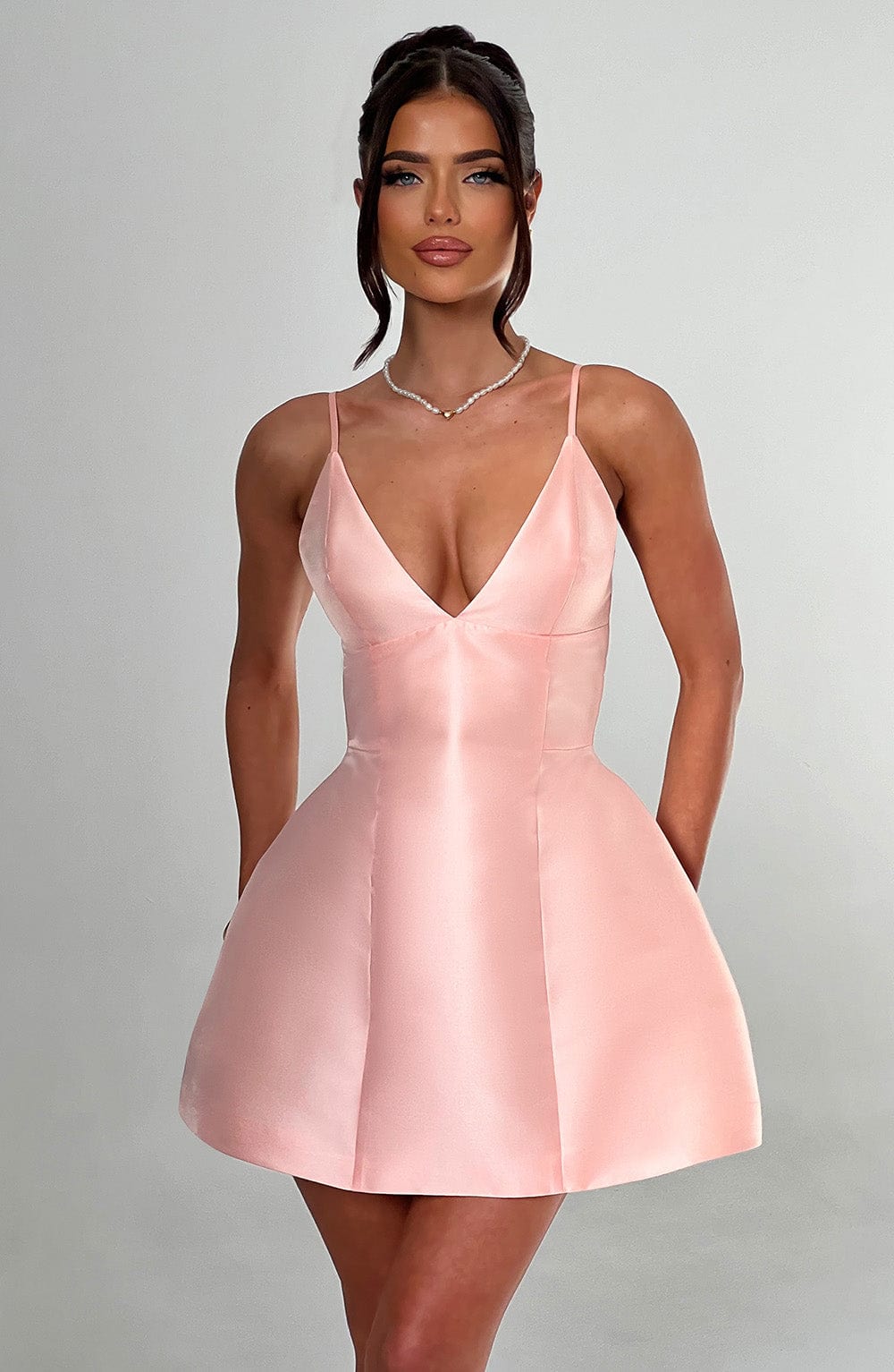 NICOLE MINI DRESS - PEACH