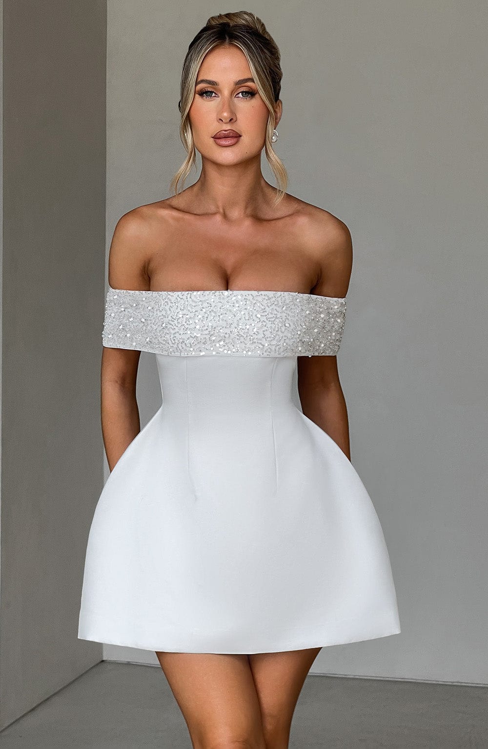 NOELLE MINI DRESS - IVORY