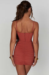 NYLA MINI DRESS - RUST