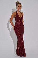 ODETTE MAXI DRESS - WINE