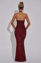 ODETTE MAXI DRESS - WINE