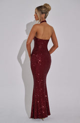 ODETTE MAXI DRESS - WINE