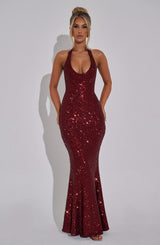 ODETTE MAXI DRESS - WINE