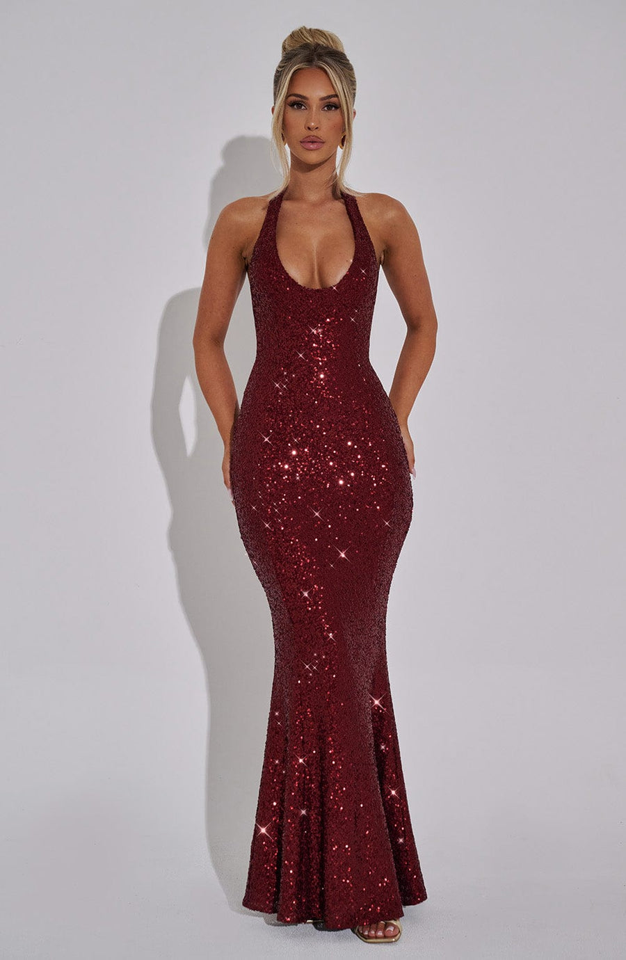 VESTIDO LARGO ODETTE - VINO