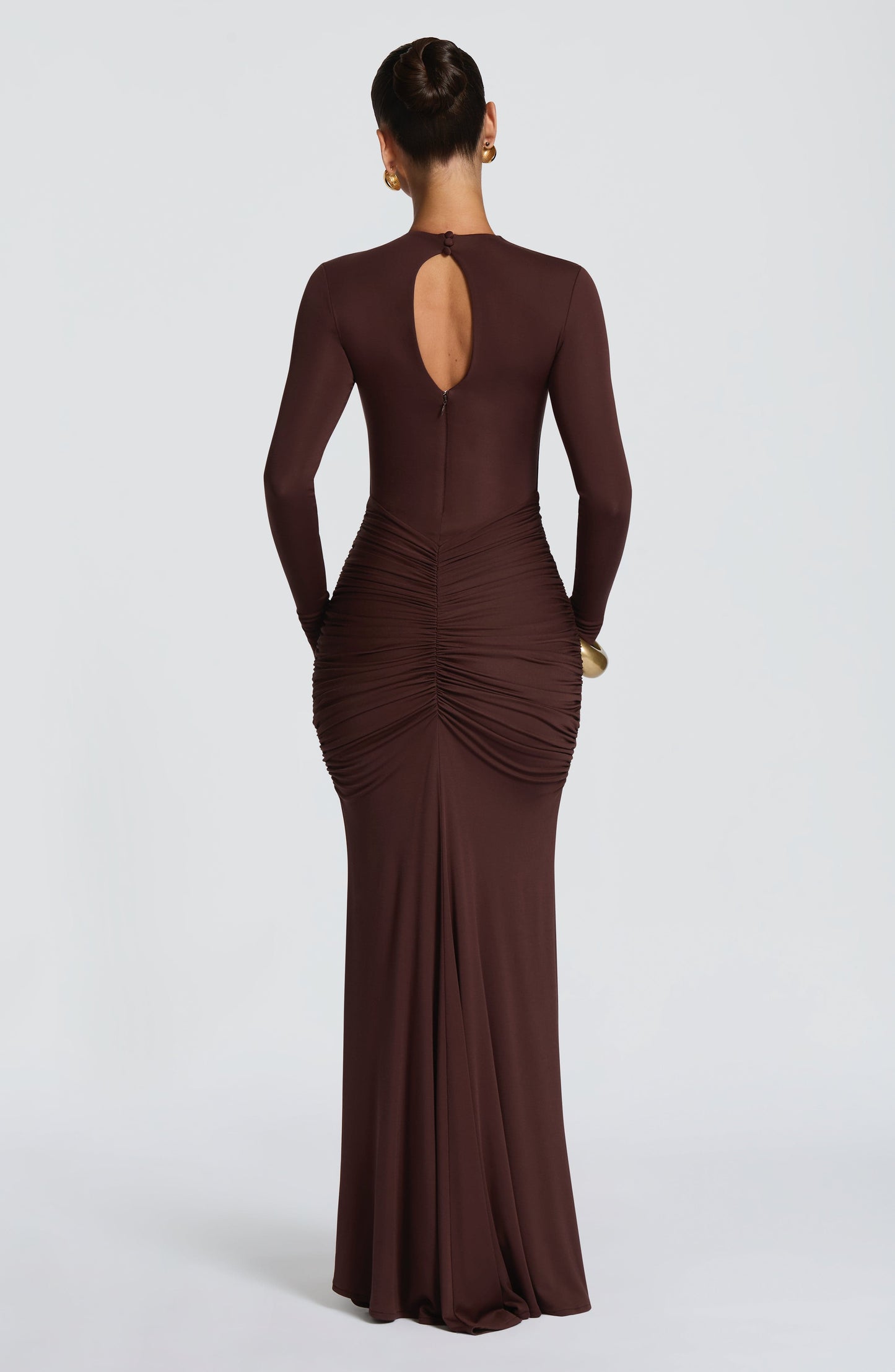 ORIANE MAXI DRESS - PLUM BROWN