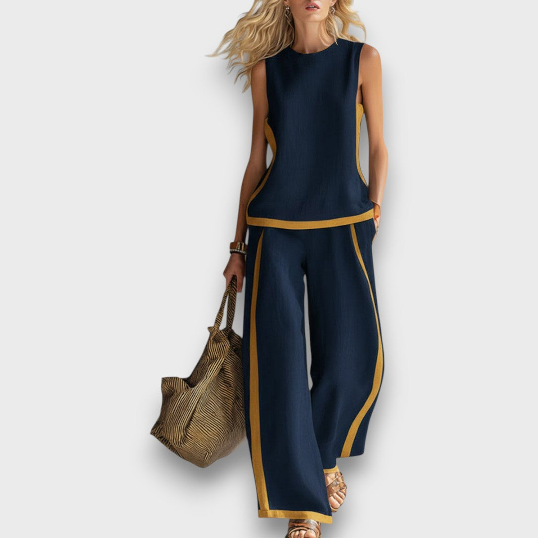 AURENE™ - CONJUNTO DE LINO DE DOS PIEZAS ELEGANTE