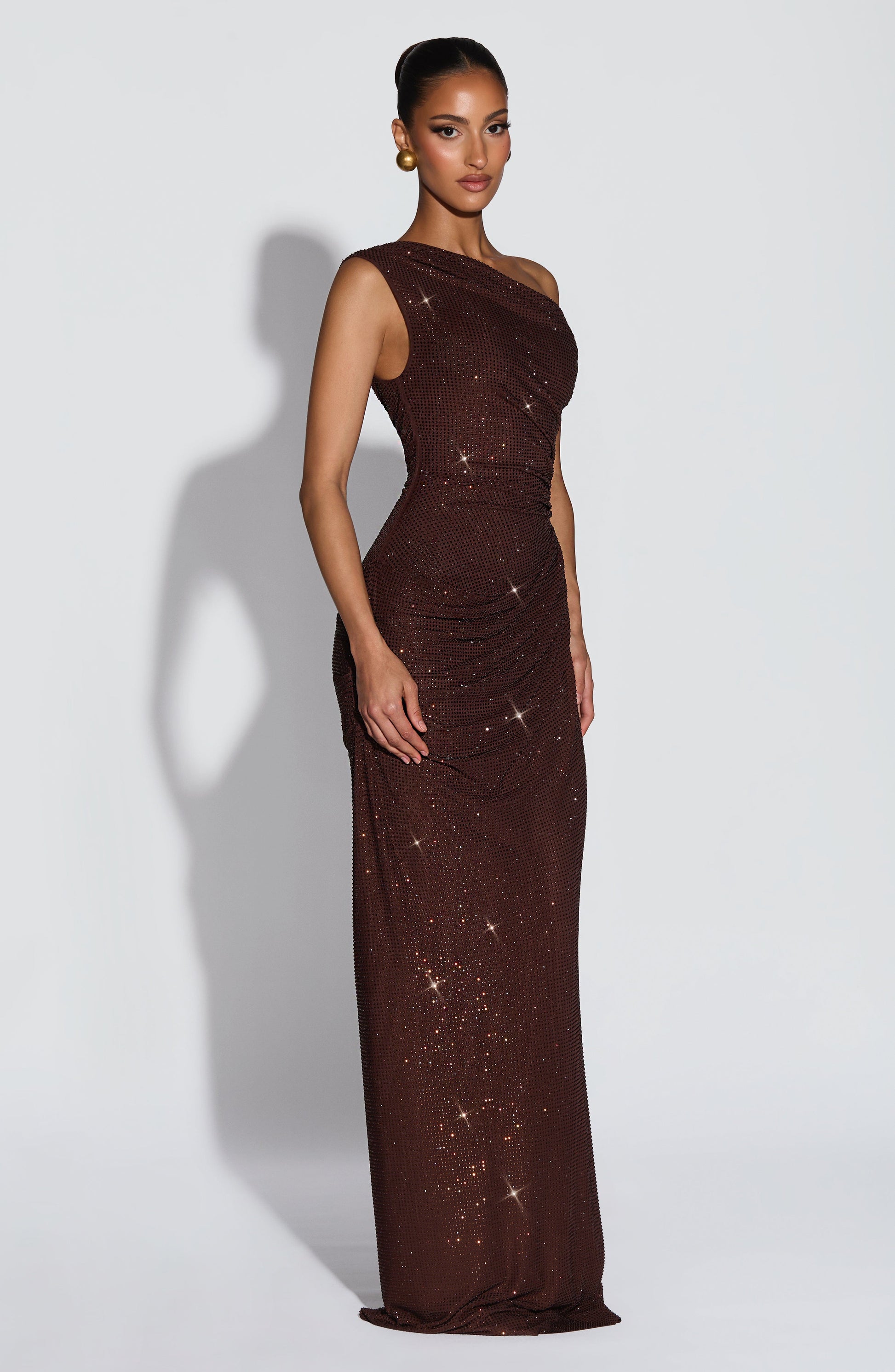 OTTILIE MAXI DRESS - PLUM BROWN