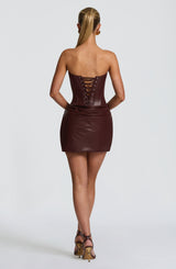 PALMER MINI DRESS - BURGUNDY