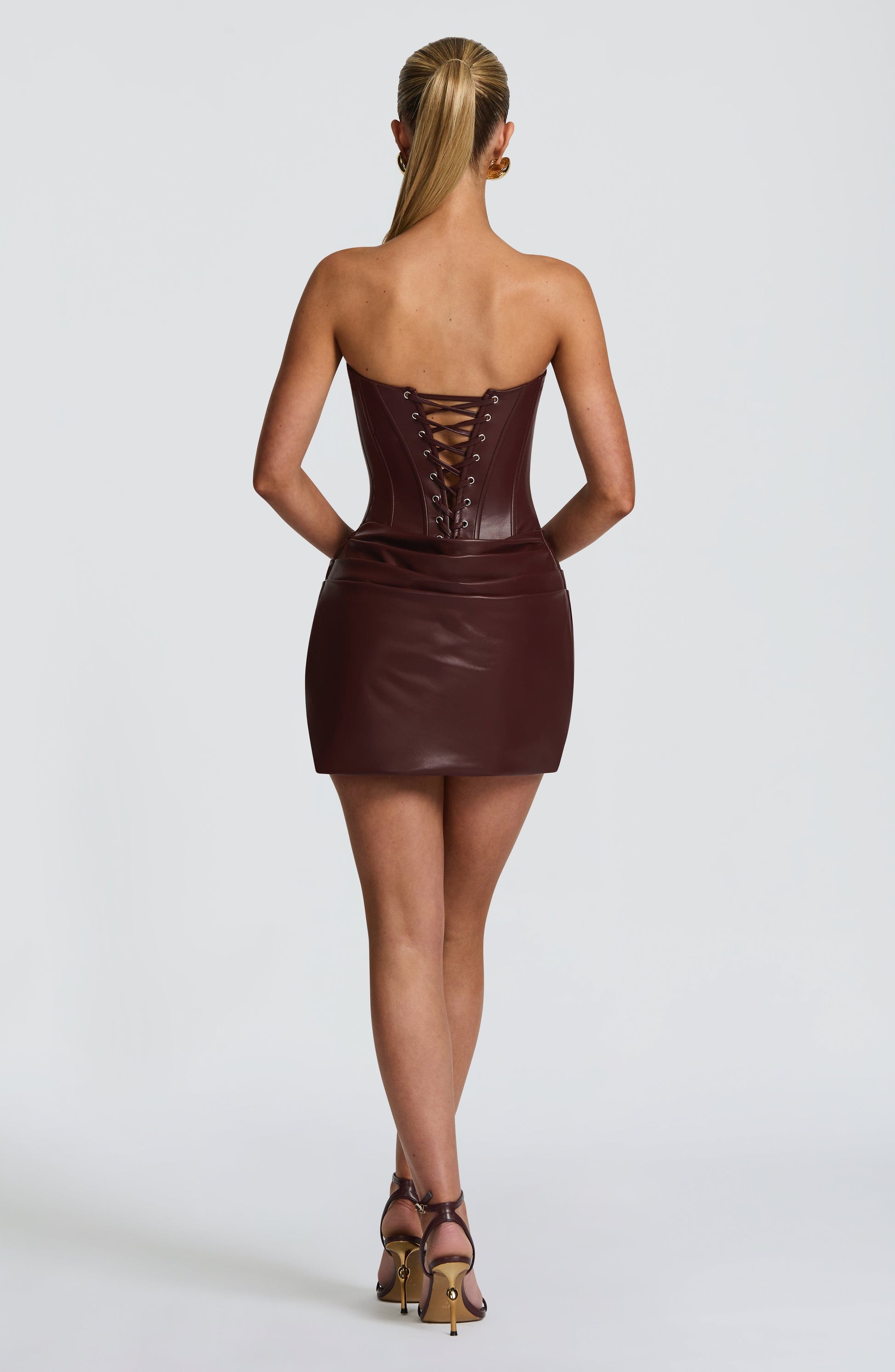PALMER MINI DRESS - BURGUNDY