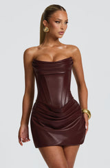 PALMER MINI DRESS - BURGUNDY