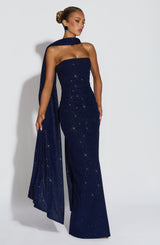 PANDRA MAXI DRESS - NAVY SPARKLE