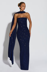PANDRA MAXI DRESS - NAVY SPARKLE