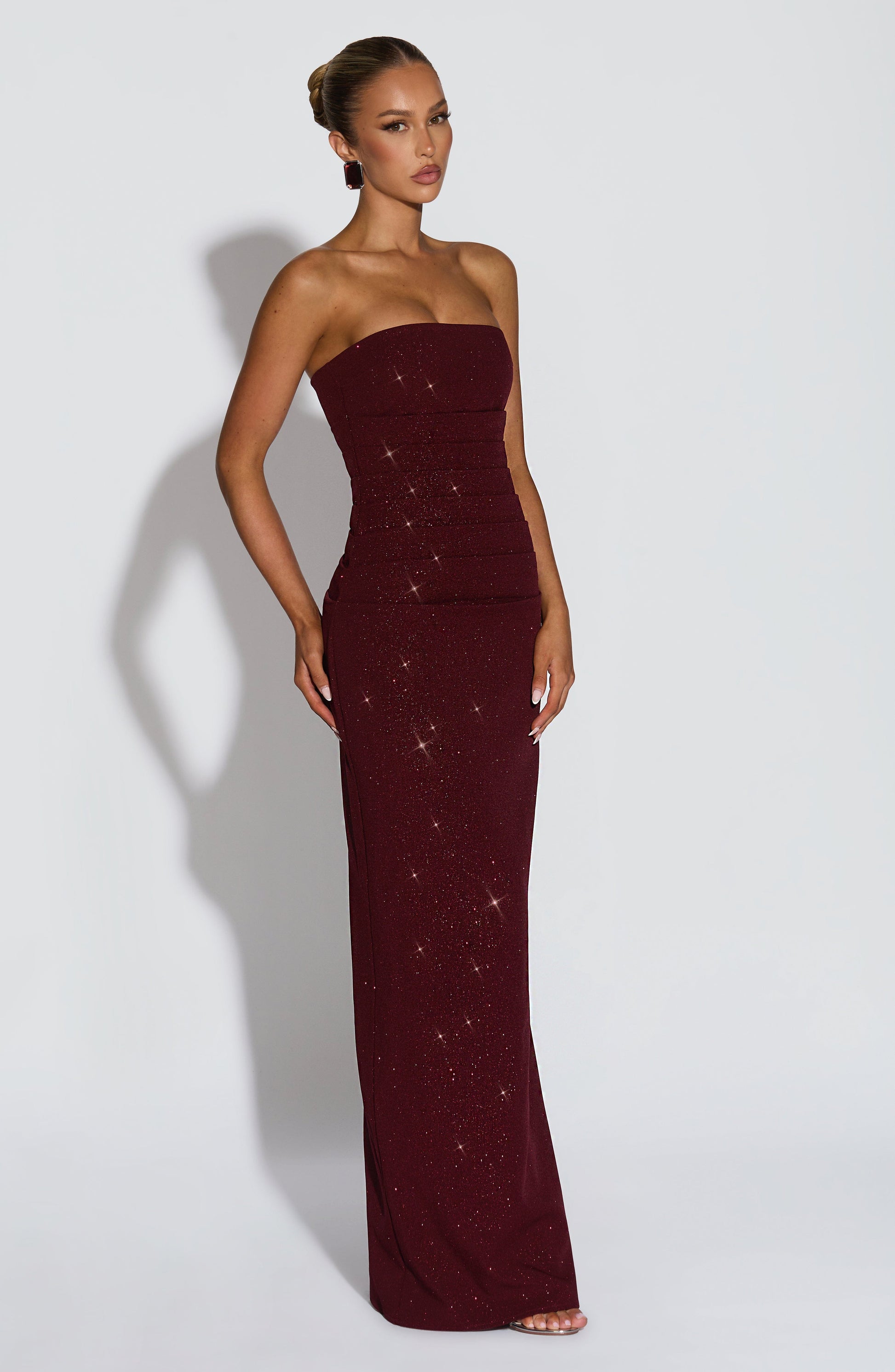 PANDRA MAXI DRESS - WINE SPARKLE