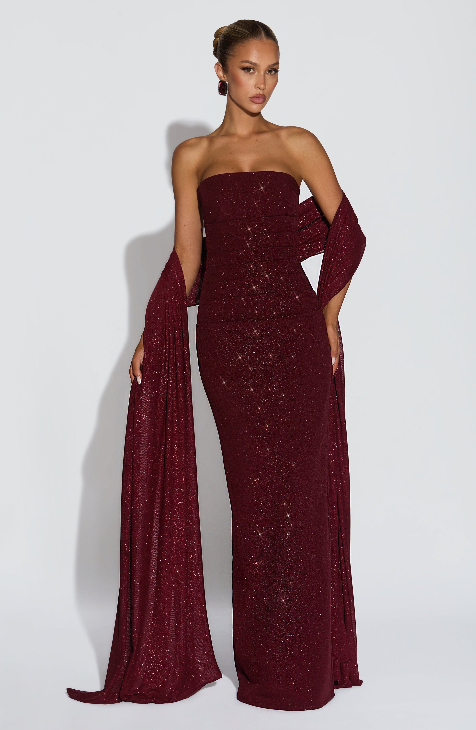 PANDRA MAXI DRESS - WINE SPARKLE