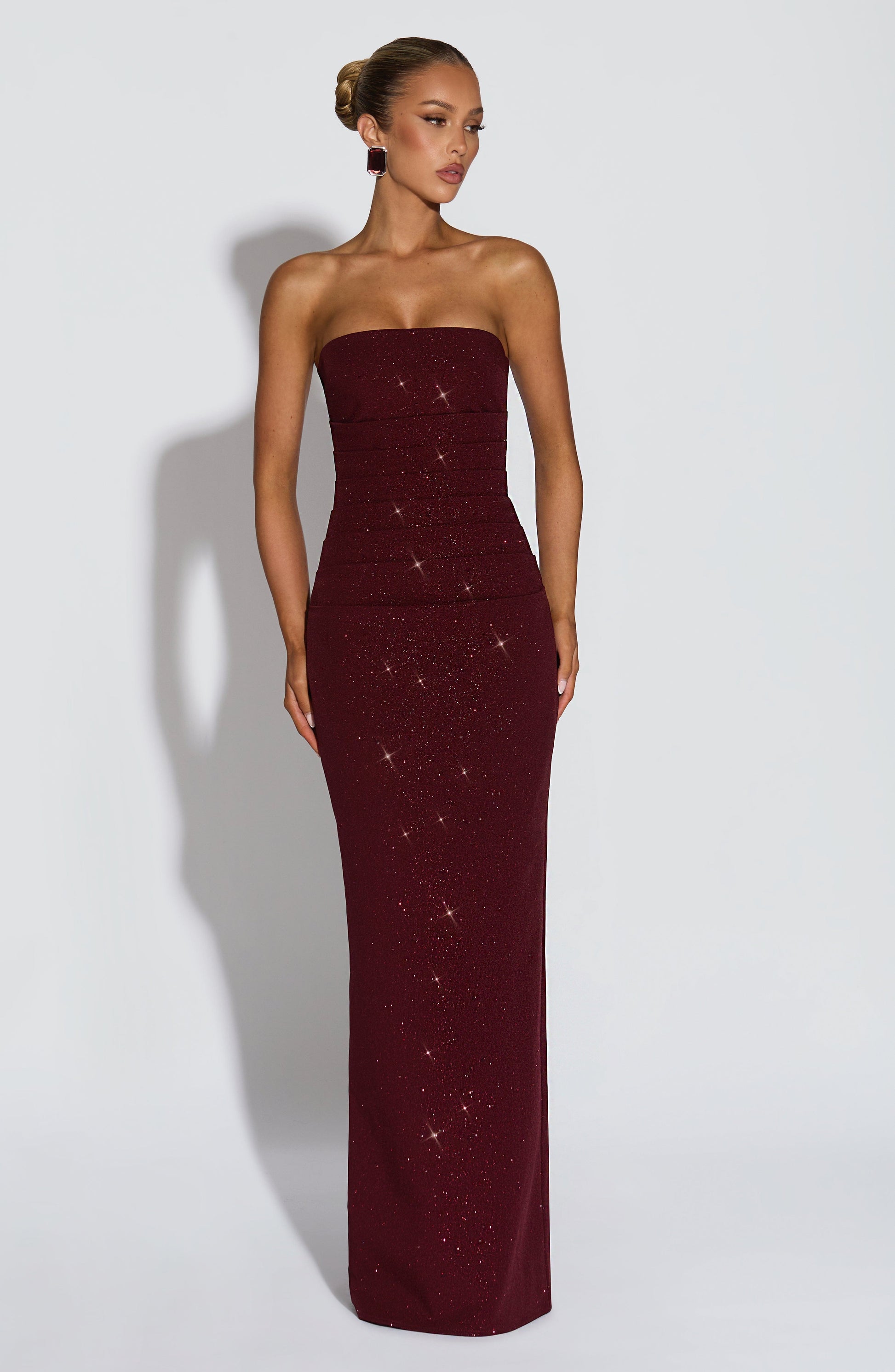 PANDRA MAXI DRESS - WINE SPARKLE
