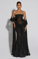PAULA MAXI DRESS - BLACK SPARKLE