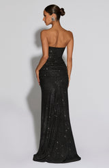 PAULA MAXI DRESS - BLACK SPARKLE