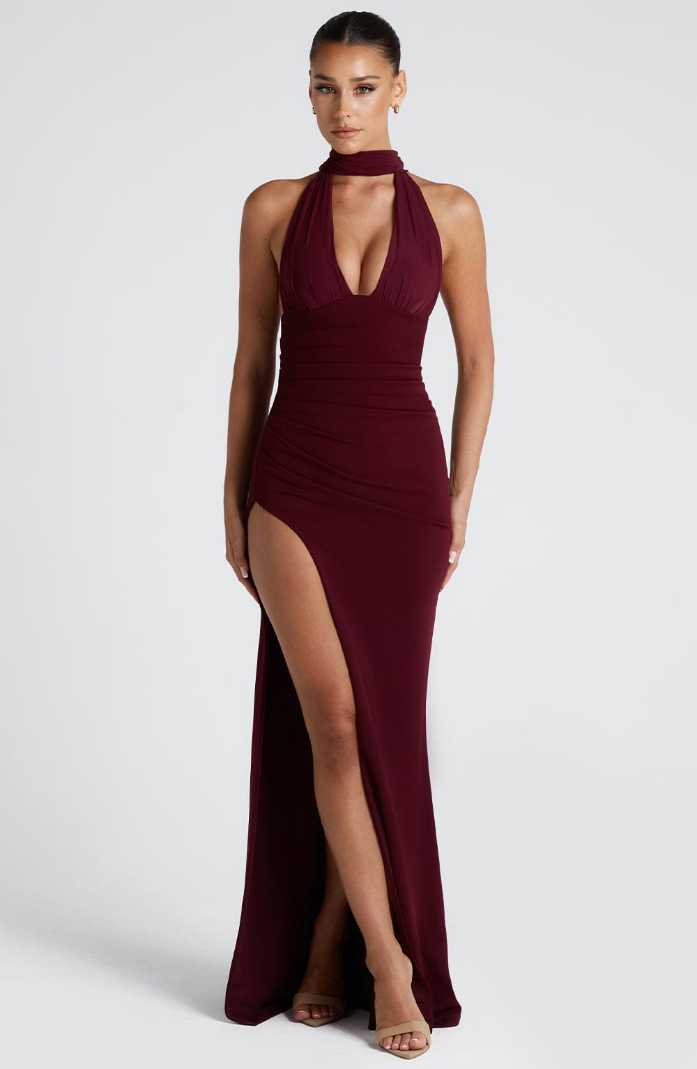 PAULINA MAXI DRESS - CHERRY LACQUER