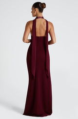 PAULINA MAXI DRESS - CHERRY LACQUER