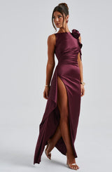 PEGGY MAXI DRESS - CHERRY LACQUER