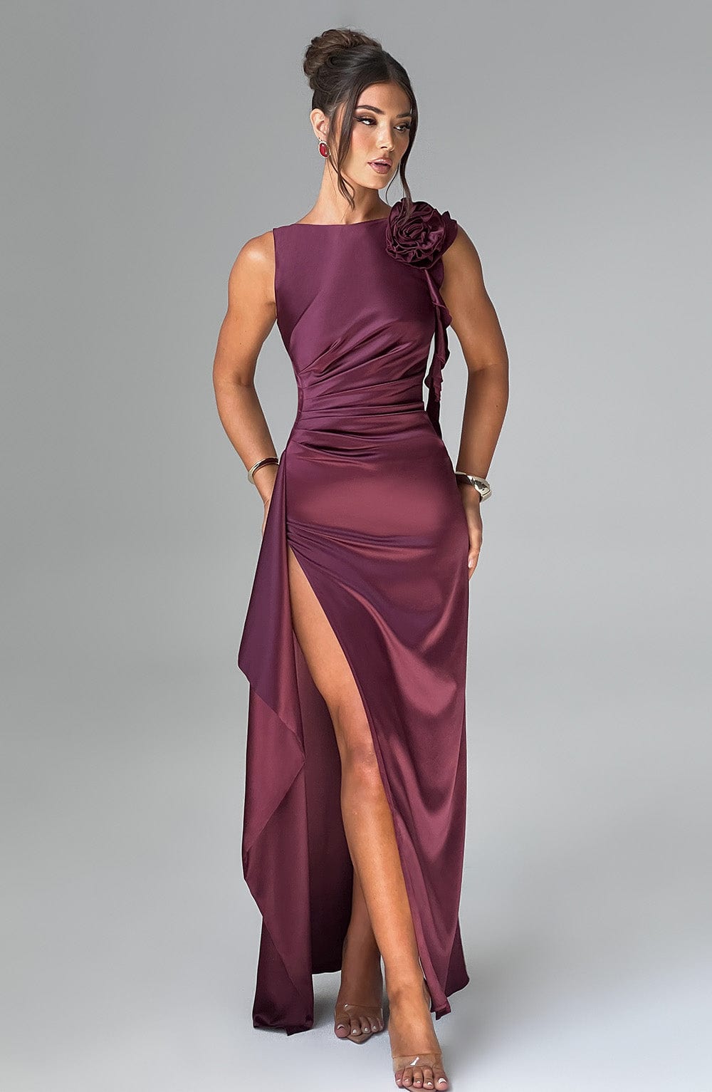 PEGGY MAXI DRESS - CHERRY LACQUER