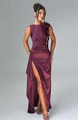 PEGGY MAXI DRESS - CHERRY LACQUER