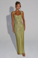 PETRA MAXI DRESS - OLIVE