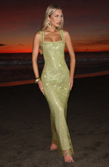 PETRA MAXI DRESS - OLIVE