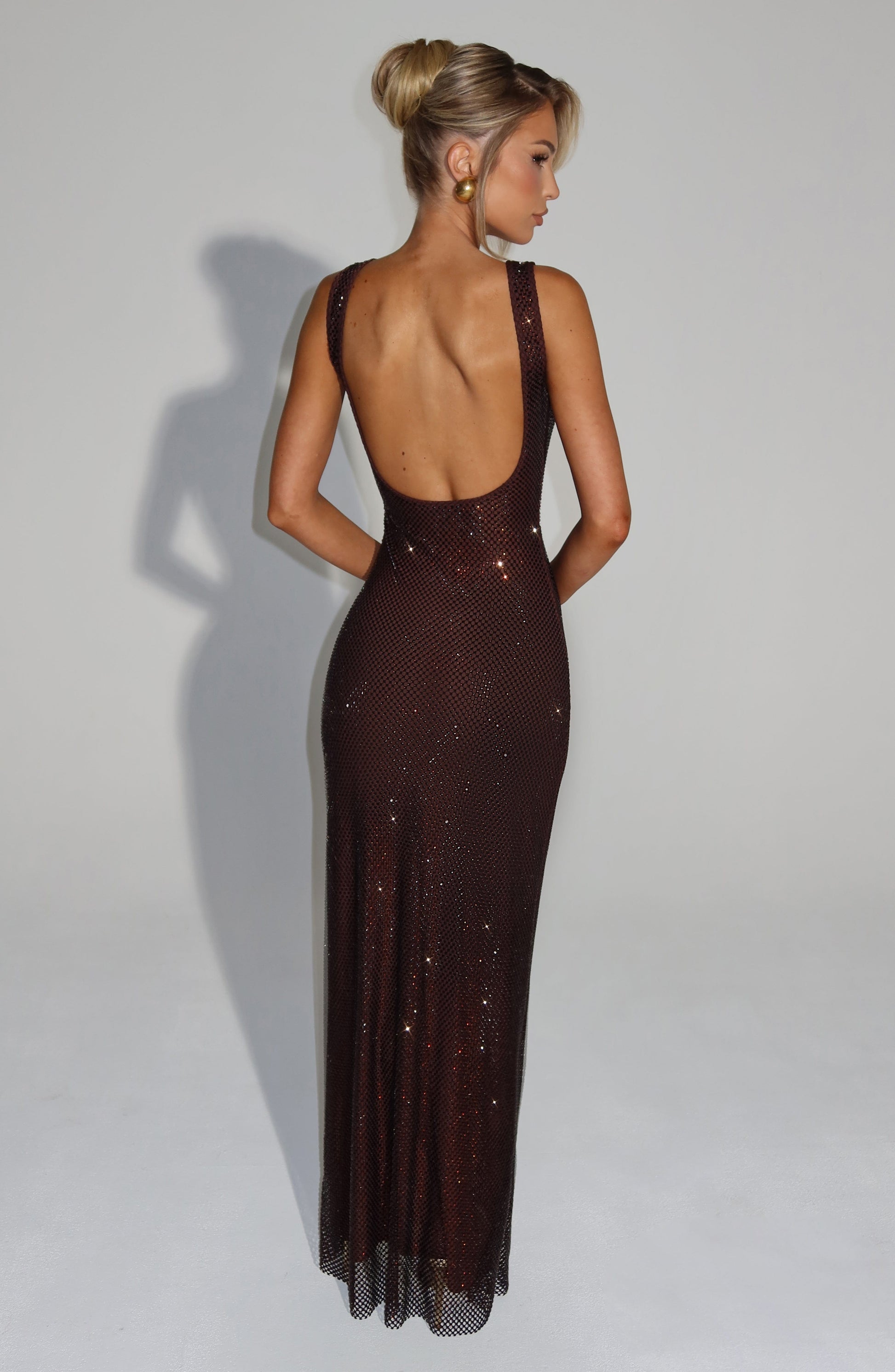 PETRA MAXI DRESS - PLUM BROWN