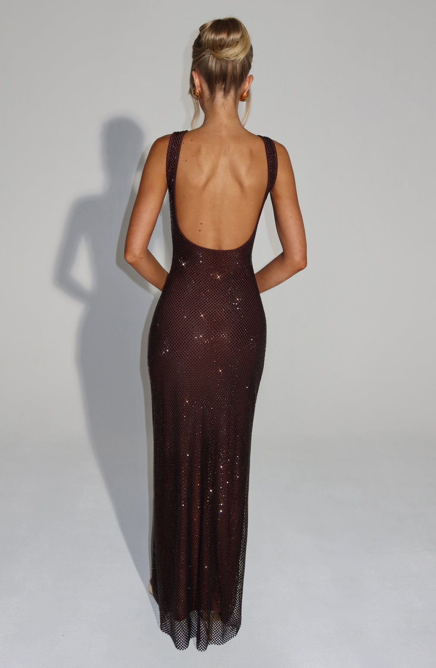 PETRA MAXI DRESS - PLUM BROWN