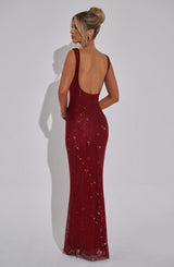 PETRA MAXI DRESS - WINE