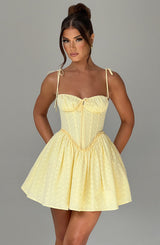 PHOEBE MINI DRESS - LEMON