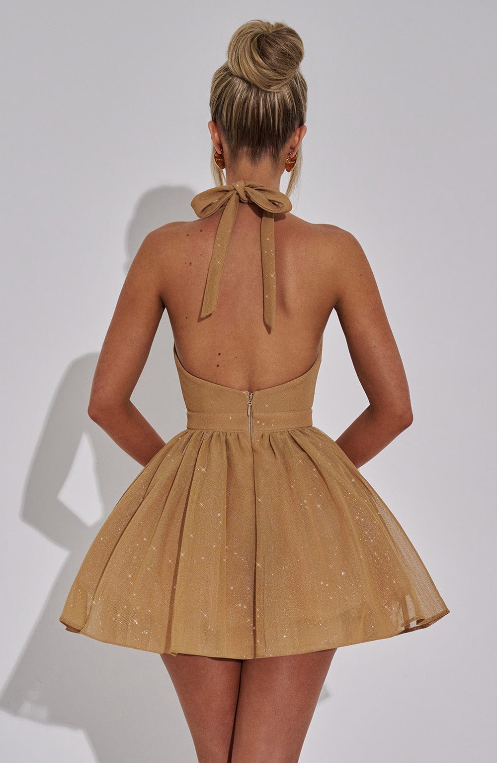 PIPPA MINI DRESS - GOLD SPARKLE