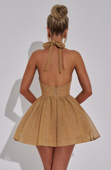 PIPPA MINI DRESS - GOLD SPARKLE