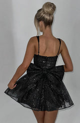 POLLY MINI DRESS - BLACK SPARKLE