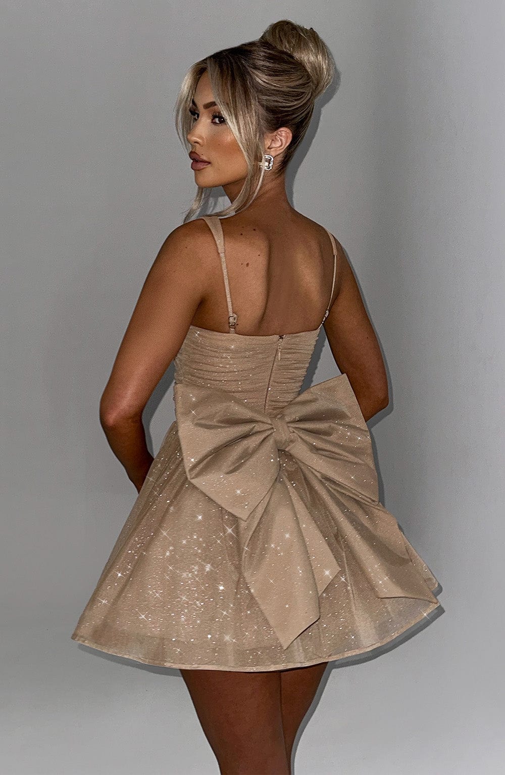 POLLY MINI DRESS - GOLD SPARKLE
