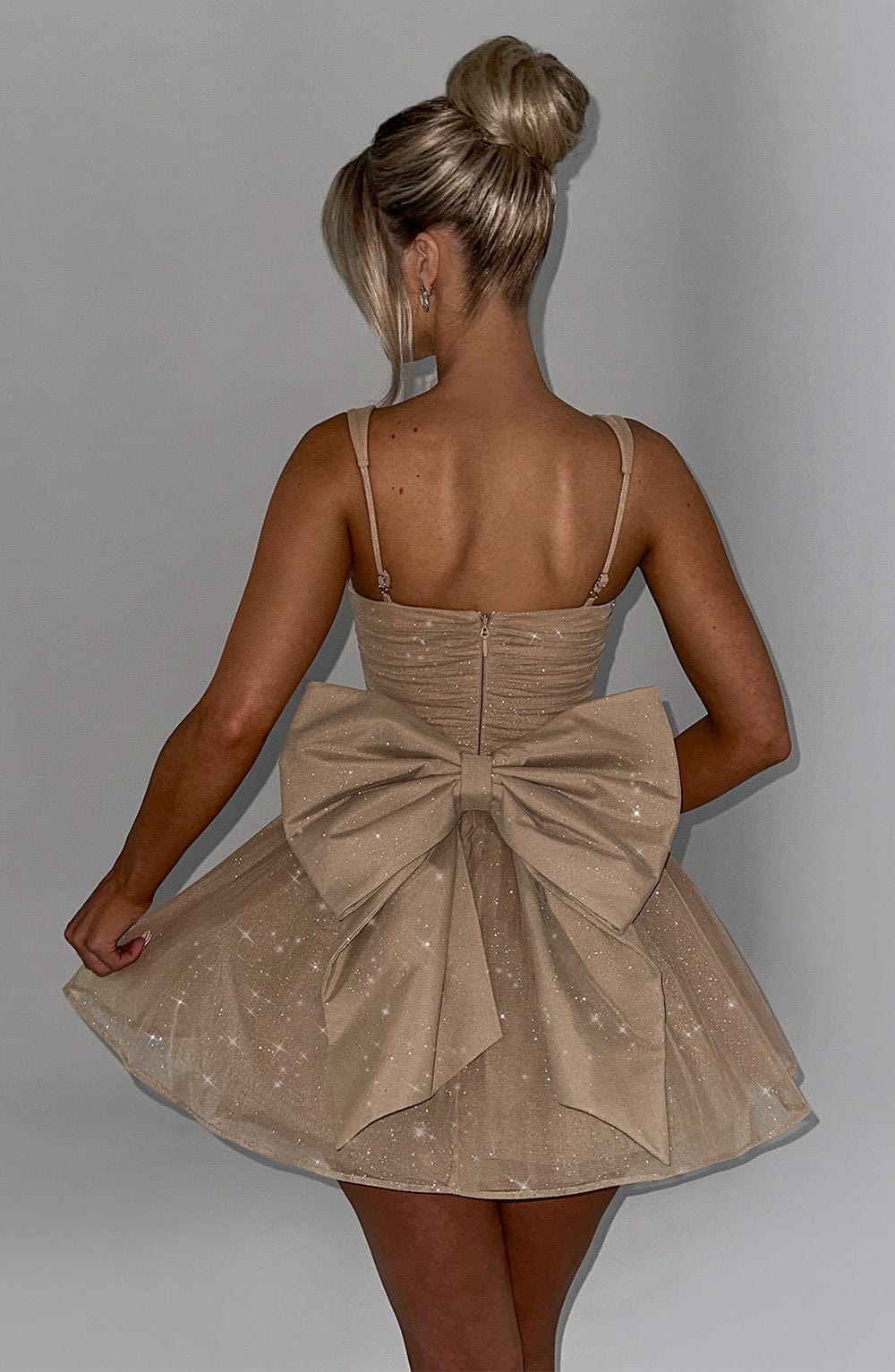POLLY MINI DRESS - GOLD SPARKLE