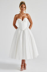 PRIM MIDI DRESS - IVORY