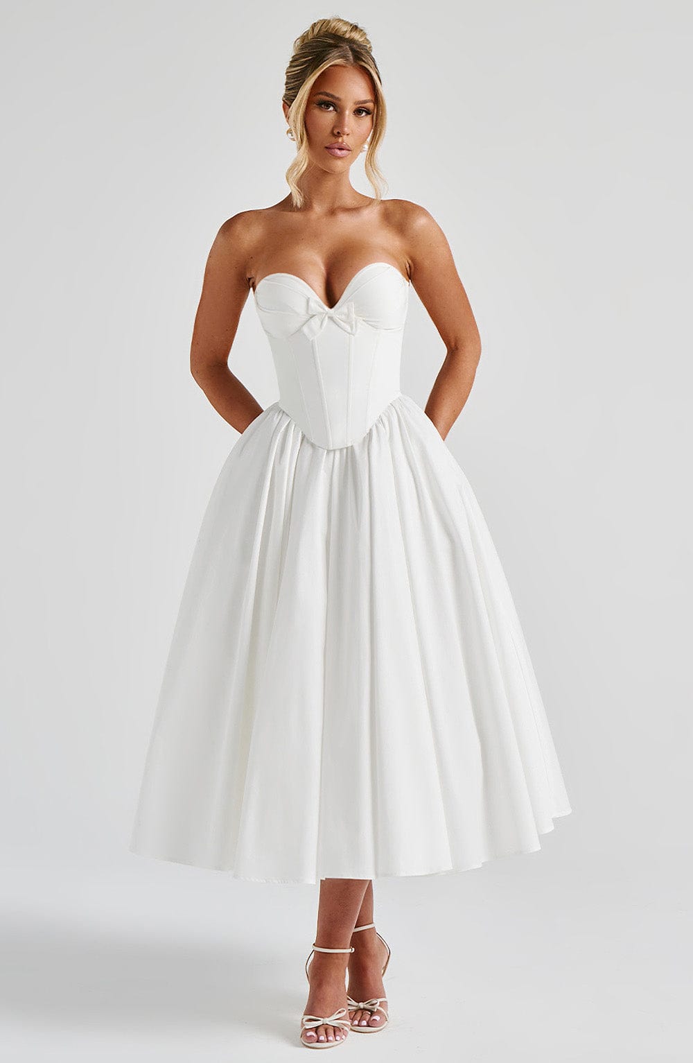PRIM MIDI DRESS - IVORY