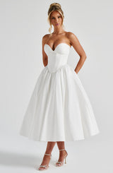 PRIM MIDI DRESS - IVORY