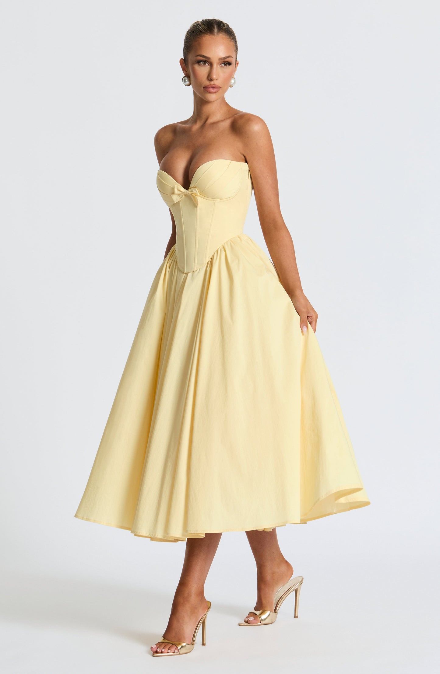 PRIM MIDI DRESS - LEMON