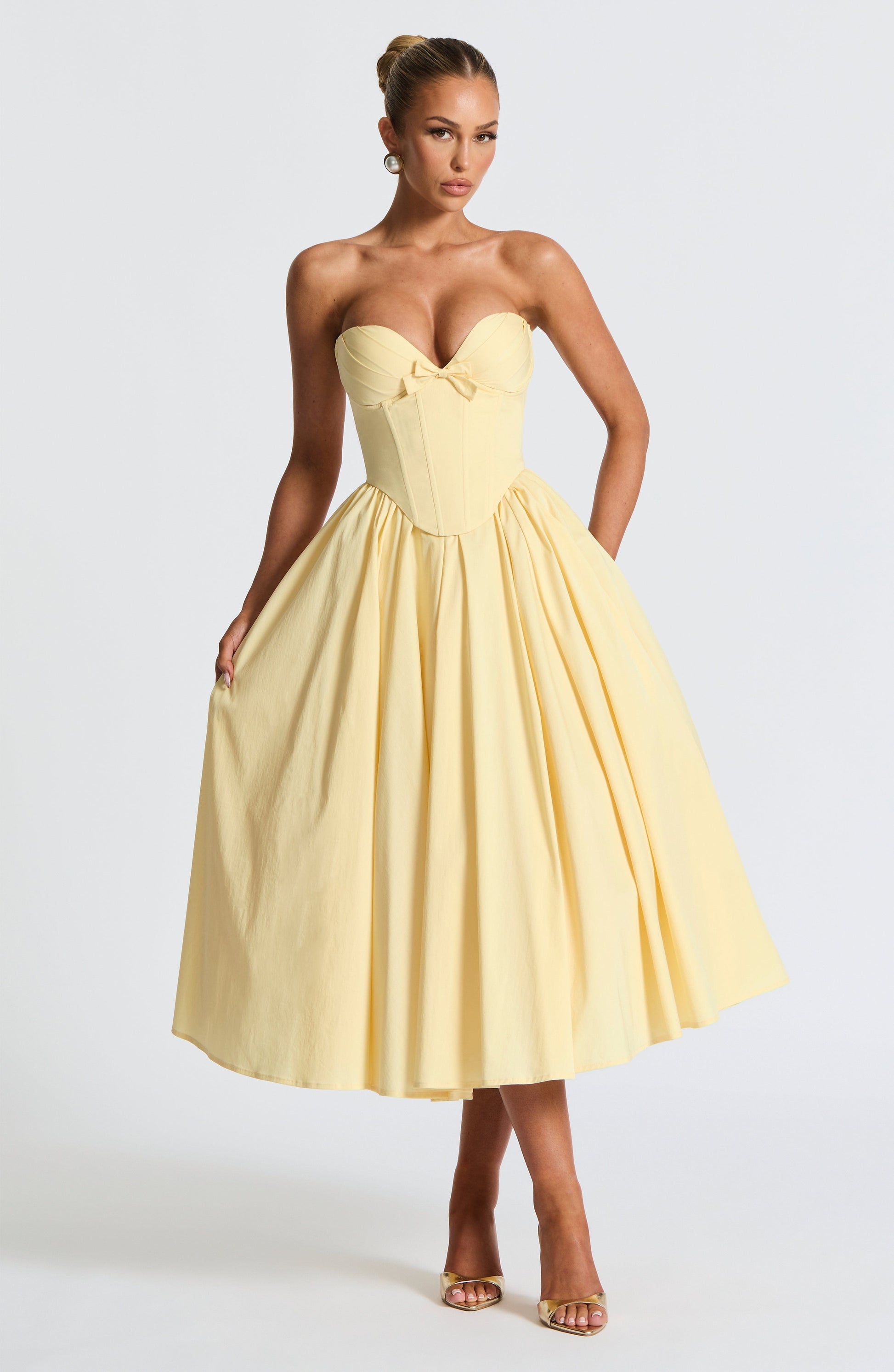 PRIM MIDI DRESS - LEMON