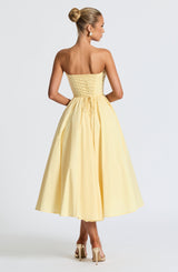 PRIM MIDI DRESS - LEMON