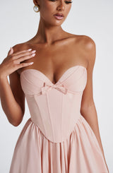 PRIM MIDI DRESS - SOFT PEACH