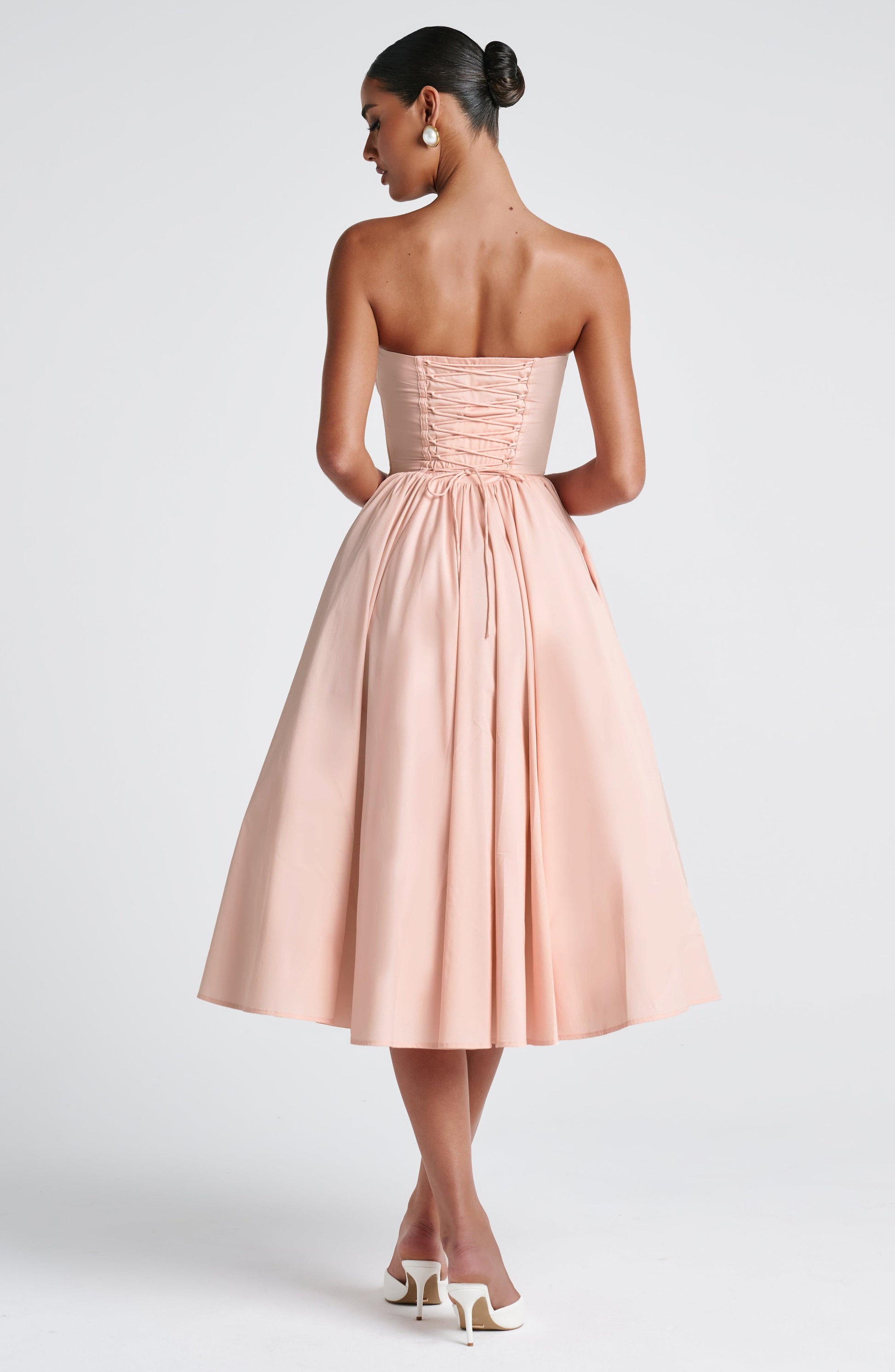 PRIM MIDI DRESS - SOFT PEACH